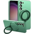 thumbnail image 1 of Compatible with Samsung Galaxy S23 Plus Case with Magnetic Ring Holder [Compatible with Magsafe & Camera Lens Protector] Soft TPU Shockproof Kickstand Phone Case for Galaxy S23 Plus Green, 1 of 12