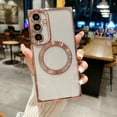 thumbnail image 1 of Compatible with Samsung Galaxy S23 Plus Magnetic Clear Case,[Camera Lens Protection] Luxury Plating MagSafe Cover for Women Girls Soft Shockproof Protective for Samsung Galaxy S23 Plus - Rosegold, 1 of 6