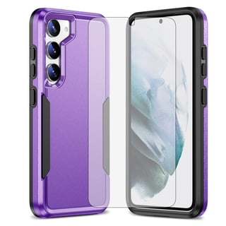 Compatible with Samsung Galaxy S23 Plus S23+ 5G Phone Case Glass Screen Protector Hybrid Rugged Shockproof Hard Protective Drop Proof Full Body Heavy Duty Mobile Cell Cover for S23plus 23S 23+ Purple