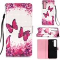 thumbnail image 1 of Compatible with Samsung Galaxy S23 Plus Wallet Case Leather with Card Holder Stand 3D Cute Painted Effect Design Flip Full Protection Phone Case for Samsung Galaxy S23 Plus Rose Butterfly YB, 1 of 10