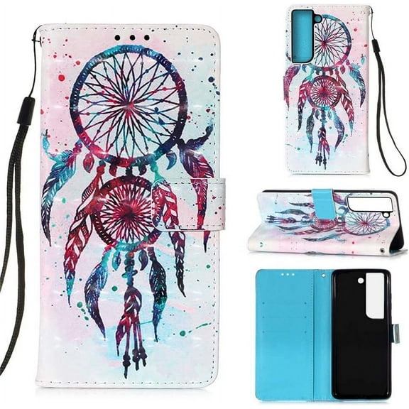 Compatible with Samsung Galaxy S23 Plus Wallet Case Leather with Card Holder Stand 3D Cute Painted Effect Design Flip Full Protection Phone Case for Samsung Galaxy S23 Plus Color Chimes YB