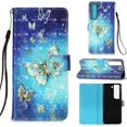 thumbnail image 1 of Compatible with Samsung Galaxy S23 Plus Wallet Case Leather with Card Holder Stand 3D Cute Painted Effect Design Flip Full Protection Phone Case for Samsung Galaxy S23 Plus Gold Butterfly YB, 1 of 9
