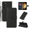 thumbnail image 1 of Compatible with Samsung Galaxy S23 Plus Wallet Case, Protective Vintage Premium PU Leather Flip with Card Holders Kickstand & Wrist Strap Folio Case Cover for Men Women for Galaxy S23 Plus, Black, 1 of 10