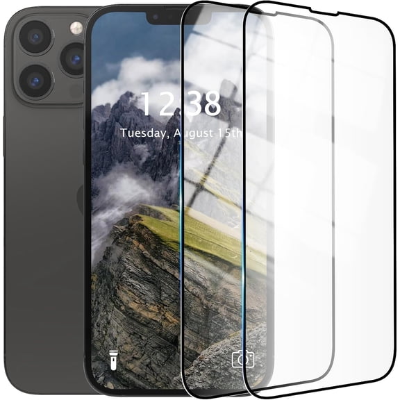 Compatible with Samsung Galaxy S23 Ultra 2 Pack Screen Protector HD Tempered Glass Protective Film 9H Hardness Case Friendly Easy Installation Anti-Fingerprint Bubble Free Black&2