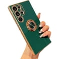thumbnail image 1 of Compatible for Samsung Galaxy S23 Ultra 5G Case,Electroplated Anti-Scratch Cases with 360°Ring Holder Kickstand,Soft Flexible TPU Bumper Shockproof Case for Samsung Galaxy S23 Ultra,Green, 1 of 7