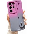 thumbnail image 1 of Compatible with Samsung Galaxy S23 Ultra 5G Phone Case with Wrist Strap Kickstand,Cute Gradient Case Curly Wave Frame Case Women Camera Protection Soft Shockproof Cover (a), 1 of 6