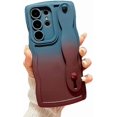 thumbnail image 1 of Compatible with Samsung Galaxy S23 Ultra 5G Phone Case with Wrist Strap Kickstand,Cute Gradient Case Curly Wave Frame Case Women Camera Protection Soft Shockproof Cover (c), 1 of 7