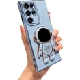 thumbnail image 1 of Compatible with Samsung Galaxy S23 Ultra 5g 6D Plating Astronaut Hidden Kickstand Case Luxury Cute Heart Cover with Camera Protection Soft Silicone Shockproof Stand Holder Bumper (Blue), 1 of 10