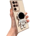 thumbnail image 1 of Compatible with Samsung Galaxy S23 Ultra 5g 6D Plating Astronaut Hidden Kickstand Case Luxury Cute Heart Cover with Camera Protection Soft Silicone Shockproof Stand Holder Bumper (White), 1 of 6