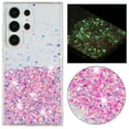 thumbnail image 1 of Compatible with Samsung Galaxy S23 Ultra Bling Case Glow in The Dark Noctiluncent Fluorescent Luminous Phone Case Women Girls Girly Glitter Sparkling Slim Soft TPU Bumper Protective Cover,Pink, 1 of 6