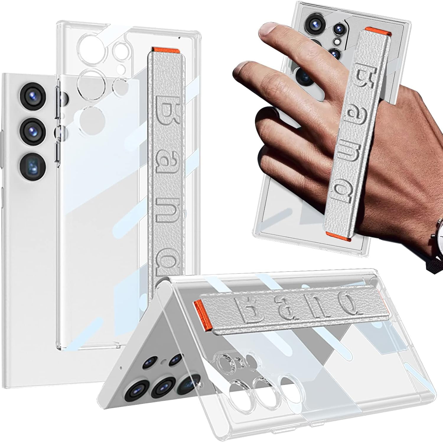 Compatible Samsung Galaxy S23 Ultra Case Clear with Strap,Transparent