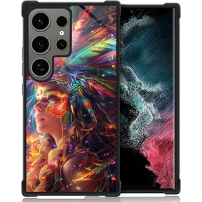 Compatible with Samsung Galaxy S23 Ultra Case, Feather Girl for S23 Ultra Women Girls, Shockproof Anti-Slip Drop Protection with Soft TPU Bumper Pattern Design
