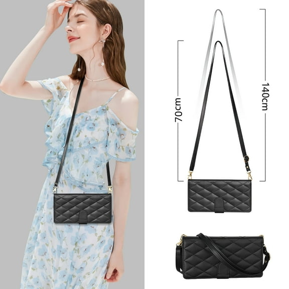 Compatible with Samsung Galaxy S23 Ultra Case for Girls Women, with Shoulder Lanyard Hand Strap Cards Holder Zipper Pocket Stand Shockproof Stylish Phone Case for Samsung Galaxy S23 Ultra, Black