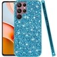thumbnail image 1 of Compatible with Samsung Galaxy S23 Ultra Case, Glitter Sparkly Samsung S23 Ultra Phone Case with Slim Silicone Shockproof Protective Bumper Cover for Cute Girls Women (Blue), 1 of 13