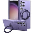 thumbnail image 1 of Compatible with Samsung Galaxy S23 Ultra Case with Magnetic Ring Holder [Compatible with Magsafe & Camera Lens Protector] Soft TPU Shockproof Kickstand Phone Cases for Galaxy S23 Ultra Purple, 1 of 12