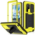 thumbnail image 1 of Compatible with Samsung Galaxy S23 Ultra Case Metal Hard  Phone Case para with Screen Protector and Lens Protector Heavy Duty Military Grade Dustproof [Note The Fingerprints Don't Work] Yellow, 1 of 13