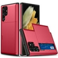 thumbnail image 1 of Compatible with Samsung Galaxy S23 Ultra Case, Wallet Cover Credit Card Holder Slot Sliding Back Pocket Anti-Scratch Dual Layer Protective Case Cover for Samsung Galaxy S23 Ultra,Red, 1 of 8