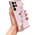 thumbnail image 1 of Compatible with Samsung Galaxy S23 Ultra Phone Case Women Luxury Plating Cute Love Heart Case with Heart Chain Bracelet Strap Soft Case for Galaxy S23 Ultra 6.8 inch (Purple), 1 of 11