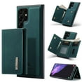 thumbnail image 1 of Compatible with Samsung Galaxy S23 Ultra Removable 2 in 1 Wallet Case,Retro Premium PU Leather Cell Phone Back Cover Magnetic Detachable Trifold Wallet Credit Card Cash Holder Kickstand Case,Green, 1 of 9