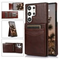 thumbnail image 1 of Compatible with Samsung Galaxy S23 Ultra Wallet Case Credit Card Holder, Premium Leather Kickstand Flip Durable Shockproof Protective Back Cover for Samsung Galaxy S23 Ultra 6.8 inch, Brown, 1 of 8