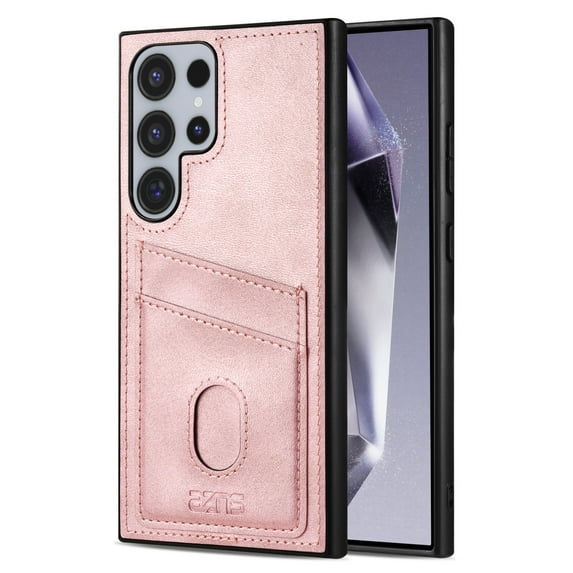Compatible with Samsung Galaxy S23 Ultra Wallet Case with Credit Card Slot, PU Leather Slim Wallet Phone Case for Women Men Military Grade Drop Protection for Samsung Galaxy S23 Ultra, Pink