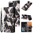 thumbnail image 1 of Compatible with Samsung Galaxy S23 Ultra Wallet Case, Marble Pattern PU Leather Flip Cover with Card Holder Kickstand, Shockproof Protective Phone Case for Samsung Galaxy S23 Ultra, Black, 1 of 8