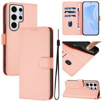 Compatible with Samsung Galaxy S23 Ultra Wallet Case with RFID Blocking Credit Card Holder, PU Leather Folio Flip Kickstand Protective Shockproof Anti-fall Phone Case Cover Women Men,Pink