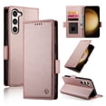 thumbnail image 1 of Compatible with Samsung Galaxy S23 Wallet Case, Classic PU Leather Flip Folio Case with Card Holders Kickstand [Shockproof TPU Inner Shell] Phone Cover for Samsung Galaxy S23, Rosegold, 1 of 7