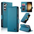 thumbnail image 1 of Compatible with Samsung Galaxy S23 Wallet Case, Classic PU Leather Flip Folio Case with Card Holders Kickstand [Shockproof TPU Inner Shell] Phone Cover for Samsung Galaxy S23, Blue, 1 of 7
