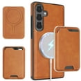 thumbnail image 1 of Compatible with Samsung Galaxy S23 Wallet Case, Magnetic 2-in-1 Detachable Card Holder, Compatible with MagSafe, Vintage Leather RFID Blocking Flip Kickstand Case for Men Women,Brown, 1 of 10