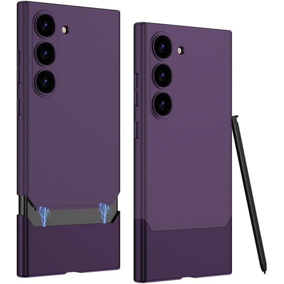 Compatible with Samsung Galaxy S24 Case 2 in 1 Upper and Lower Splicing Case Color Contrast Design Protective Case Women Men Soft PC Anti-Fingerprint Splicing Phone Cover, Purple