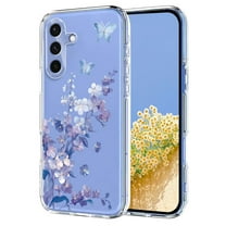 Compatible with Samsung Galaxy S24 Case Clear with Flower Design, Cute Soft Silicone TPU Floral Aesthetic Women Girls Transparent Protective Shockproof Anti-Scratch Anti-Yellow Phone Cover, A
