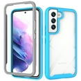 thumbnail image 1 of Compatible with Samsung Galaxy S24 Case Clear, Heavy Duty Dual Layer Shockproof Protection Transparent Women Men [Never Yellowing] [Military Grade Anti-Drop] Hard PC Back Phone Cover,Blue, 1 of 5