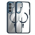 thumbnail image 1 of Compatible with Samsung Galaxy S24 Case - Compatible with MagSafe - Clear Transparent Back Stylish Rubber Silicone - Slim Drop Protection Anti-Yellow Magnetic Shockproof Bumper Cover, Darkblue, 1 of 7