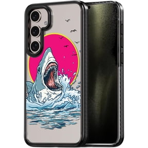 Compatible for Samsung Galaxy S24 Case Cute Aesthetic - Durable Shockproof 6.6 ft Drop Impact Phone Case Cover with Funny Fashion Shark Design 6.2" Black