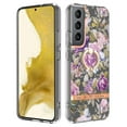 thumbnail image 1 of Compatible for Samsung Galaxy S24 Case with Ring Kickstand Holder Clear Floral Pattern Hybrid PC TPU Shockproof Protective Phone Case Cover for Samsung Galaxy S24 Women Girls, Flowers, 1 of 5