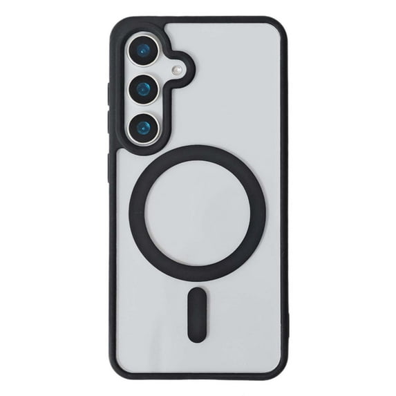 Compatible WIth Samsung Galaxy S24 Clear Phone Case,Support Mag-Safe,Shockproof Ultra Slim Thin Fit Anti-fall Transparent Scratch-Resistant Rugged Phone Case Cover,Black