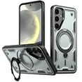 thumbnail image 1 of Compatible with Samsung Galaxy S24 FE Case, Hybrid Slim Phone Cases Fit for Samsung Galaxy S24 FE, Compatible with MagSafe Magnetic Ring Stand Rugged Case, Shockproof Protective, Gray, 1 of 6