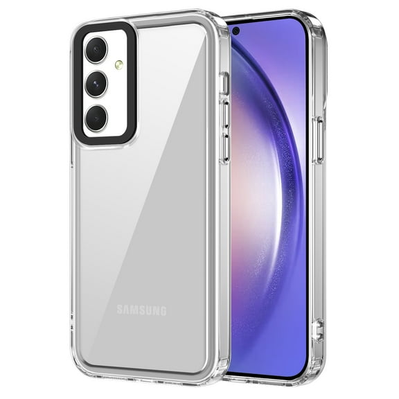 Compatible with Samsung Galaxy S24 FE Case, Not-Yellowing Crystal Clear Case, Military-Grade Protection, Shockproof Anti-Scratch Hybrid Soft TPU Frame Hard PC Back Cover for Men Women, Clear