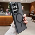 thumbnail image 1 of Compatible with Samsung Galaxy S24 FE Magnetic Case, [With Metal Camera Ring Stand][Compatible with Mag-safe] [Translucent Matte] Anti-fall Shockproof Protective SkinFeel Phone Case,Black, 1 of 8