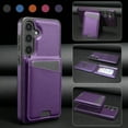 thumbnail image 1 of Compatible With Samsung Galaxy S24 FE Phone Case,Back Magnetic Detachable Flip Wallet,Compatible With Magsafe,With Kickstand,Card Slots,PU Leather Shockproof Rugged Phone Case Cover,Purple, 1 of 10
