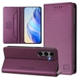 thumbnail image 1 of Compatible with Samsung Galaxy S24 FE Wallet Case, PU Leather Flip Case with RFID Blocking Card Slots, Kickstand Slim Fit Magnetic Wireless Charging Phone Cover for Galaxy S24 FE, Darkpurple, 1 of 11