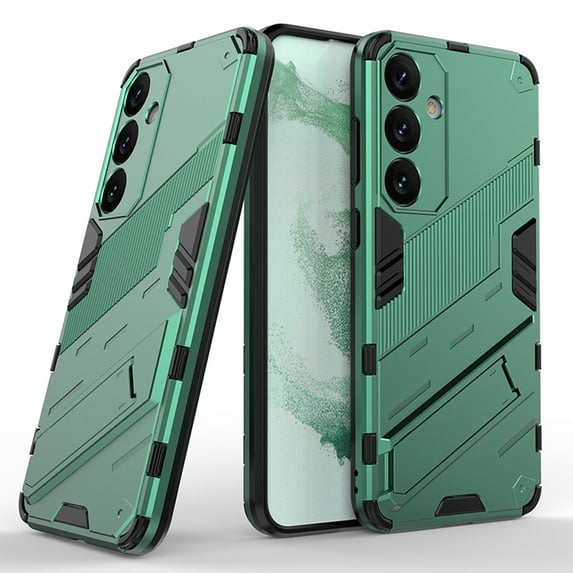 Compatible for Samsung Galaxy S24 Heavy Duty Case with Hidden Stand Magnetic Car Mount Holder, Hybrid Rugged Shockproof Anti-Scratches Cover Compatible with MagSafe for Galaxy S24, Green