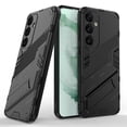 thumbnail image 1 of Compatible for Samsung Galaxy S24 Heavy Duty Case with Hidden Stand Magnetic Car Mount Holder, Hybrid Rugged Shockproof Anti-Scratches Cover Compatible with MagSafe for Galaxy S24, Black, 1 of 8