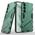 thumbnail image 1 of Compatible for Samsung Galaxy S24 Heavy Duty Case with Hidden Stand Magnetic Car Mount Holder, Hybrid Rugged Shockproof Anti-Scratches Cover Compatible with MagSafe for Galaxy S24, Green, 1 of 8