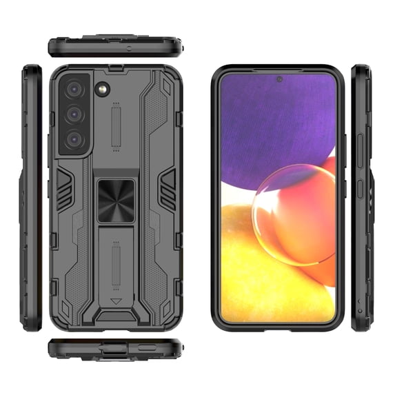 Compatible With Samsung Galaxy S24 Phone Case Military Grade Protection Kickstand Shockproof Anti-Scratch Anti-Fingerprint Lightweight Rugged Phone Cover for Men or Women,Black