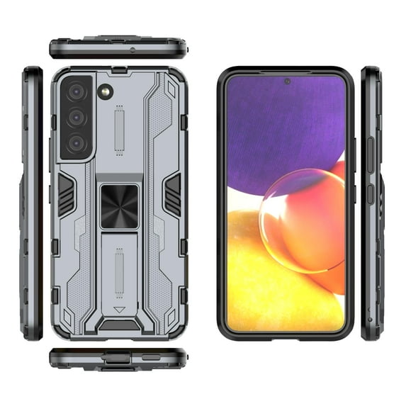 Compatible With Samsung Galaxy S24 Phone Case Military Grade Protection Kickstand Shockproof Anti-Scratch Anti-Fingerprint Lightweight Rugged Phone Cover for Men or Women,Gray
