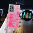 thumbnail image 1 of Compatible with Samsung Galaxy S24 Plus Bling Case Glow in The Dark Sparkle Flowing Quicksand Light up Case Women Girls Girly Soft TPU Bumper Shockproof Translucent Phone Cover, Pink, 1 of 12