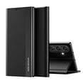 thumbnail image 1 of Compatible with Samsung Galaxy S24 Plus, Built-in invisible Stand, Full Protection Shockproof Thin Magnetic Luxury PC Plating + PU Leather Slim Fit Smart Case for Samsung Galaxy S24 Plus,Black, 1 of 8