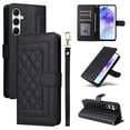 thumbnail image 1 of Compatible with Samsung Galaxy S24 Plus Case, Premium Leather Wallet Book Case Magnetic Flip RFID Blocking Credit Card Holder Kickstand with Wrist Strap Shock Absorbing Case, Black, 1 of 11